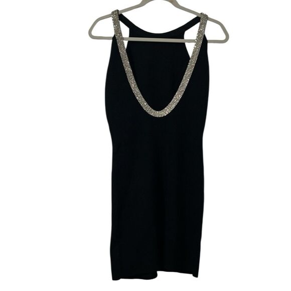 Endless Rose Black Scoop Back Stretchy Dress(Size Large) - Picture 4 of 10